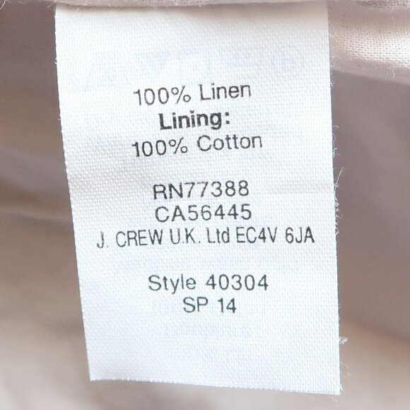 J. Crew Light Grey 100% Linen Paper-bag Mini Summer Skirt Size 8 - Picture 9 of 12
